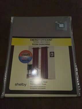 Shelby Energy Efficient Taupe Room Darkening Thermal Lined Panel